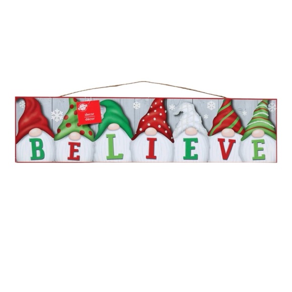 🆕GNOME “BELIEVE” SIGN, WITH GLITTER ACCENTS! - Picture 2 of 13